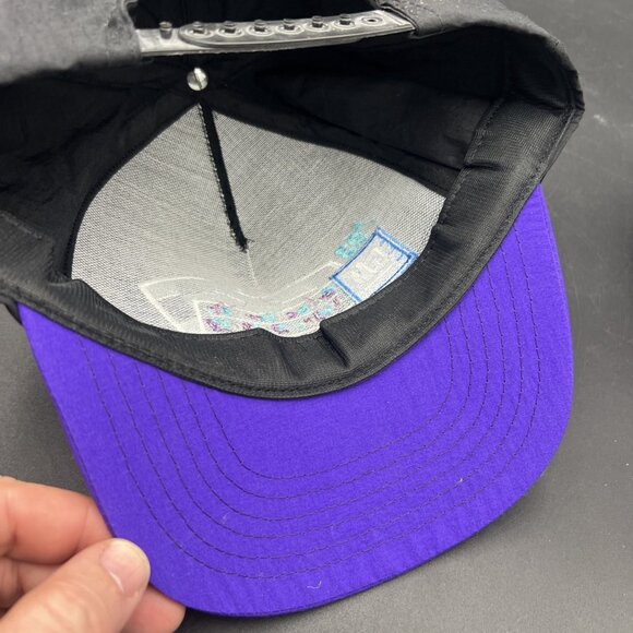 Vintage 1993 GM Goodwrench Delco Battery 300 Snapback Hat Cap Black Purple USA - Picture 6 of 11